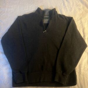 Orvis Men's Charcoal Quarter-Zip Cotton Sweatshirt